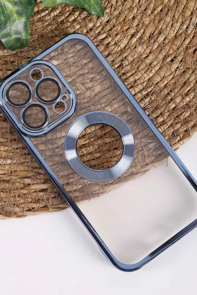 Mavi İphone 13 Pro Uyumlu Şeffaf Kamera Korumalı Silikon Telefon Kılıfı 437534