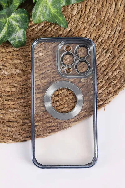 Mavi İphone 13 Pro Uyumlu Şeffaf Kamera Korumalı Silikon Telefon Kılıfı 437534