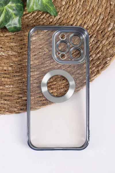 Mavi İphone 14 Pro Max Uyumlu Şeffaf Kamera Korumalı Silikon Telefon Kılıfı 437551