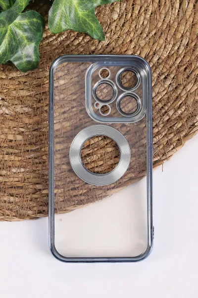 Mavi İphone 14 Pro Uyumlu Şeffaf Kamera Korumalı Silikon Telefon Kılıfı 437546