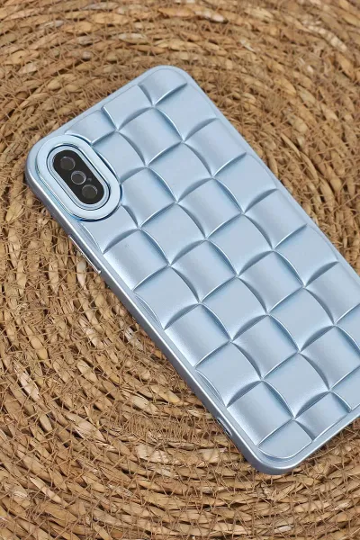 Mavi İPhone XS Uyumlu Air Serisi Kamera Korumalı 3D Tasarımlı Sert Silikon Telefon Kılıfı 404047