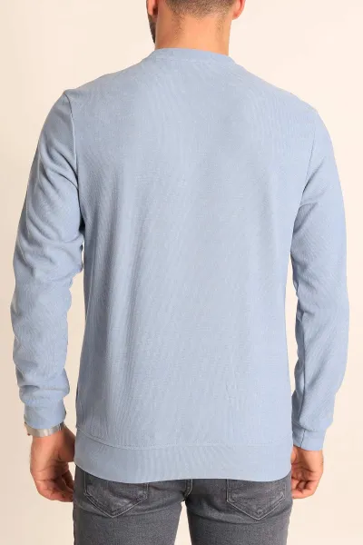 Mavi Jakarlı Bisiklet Yaka Erkek Sweatshirt 236815