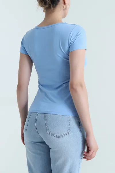 Mavi Kare Yaka Kadın Body 478367