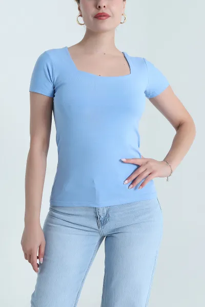 Mavi Kare Yaka Kadın Body 478367