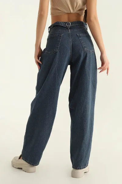 Mavi Kemer Detay Baggy Kadın Kot Pantolon 312503