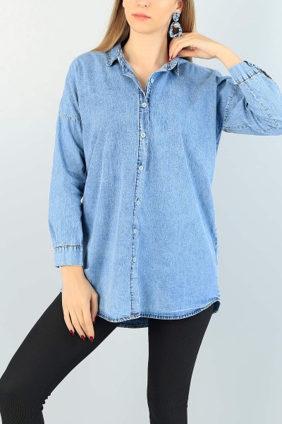 Mavi Kot Tasarım Bayan Gömlek Tunik 61975