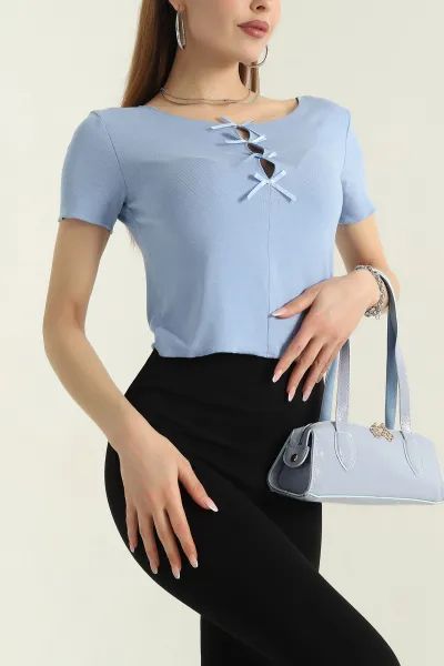 Mavi Kurdela Tasarım Bluz 357410