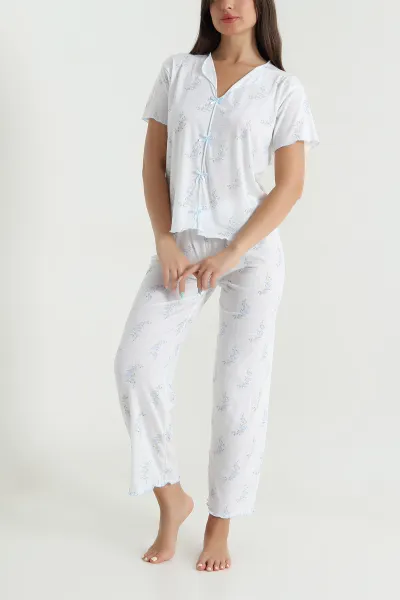 Mavi Kurdela Tasarım Kadın Pijama Takımı 467976