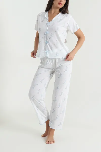 Mavi Kurdela Tasarım Kadın Pijama Takımı 467976