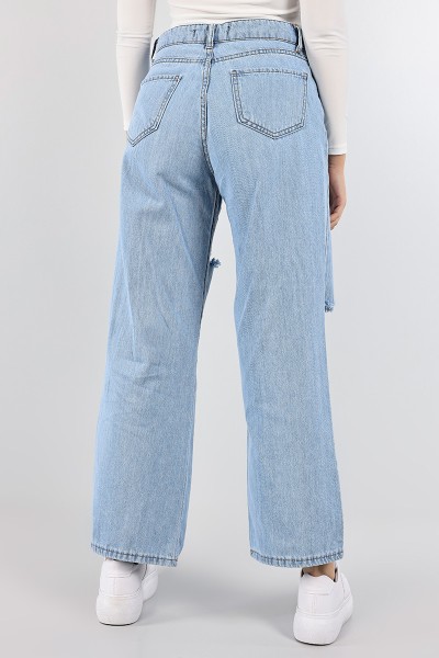 Mavi Lazer Kesim Palazzo Kot Pantolon 99536