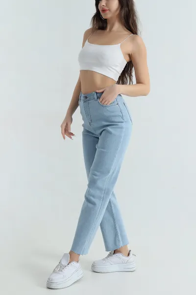 Mavi Lazer Paça Likralı Kadın Kot Pantolon 415084