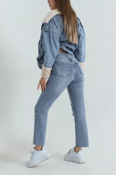 Mavi Lazer Paça Mom Kadın Kot Pantolon 406310