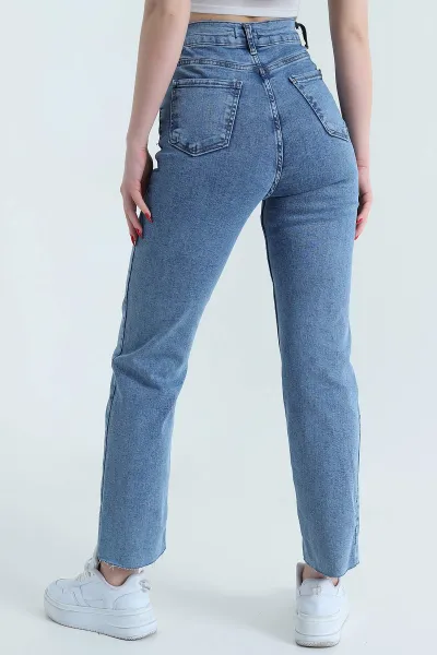 Mavi Likralı Boyfit Kadın Kot Pantolon 438761