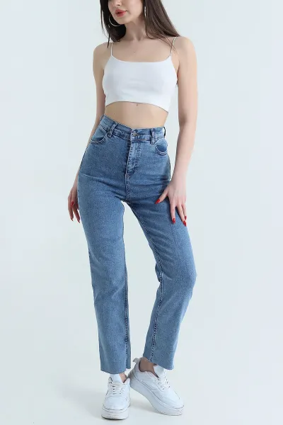 Mavi Likralı Boyfit Kadın Kot Pantolon 438761