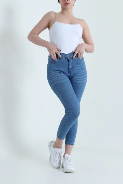Mavi Likralı Slim Fit Kadın Kot Pantolon 455470