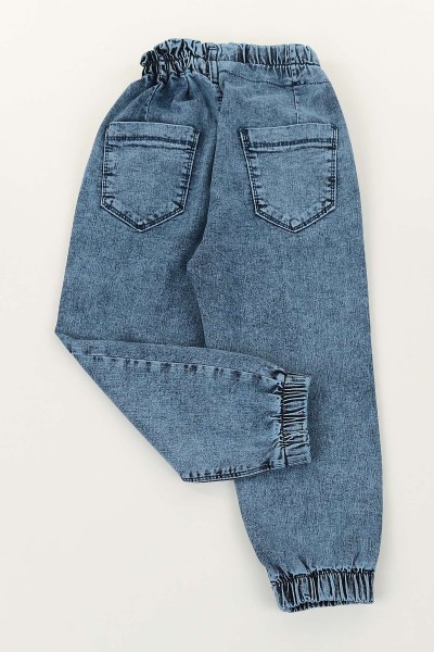 Mavi Lila (5-8 Yaş) Love Kalp Nakışlı Kız Çocuk Pantolon 145884