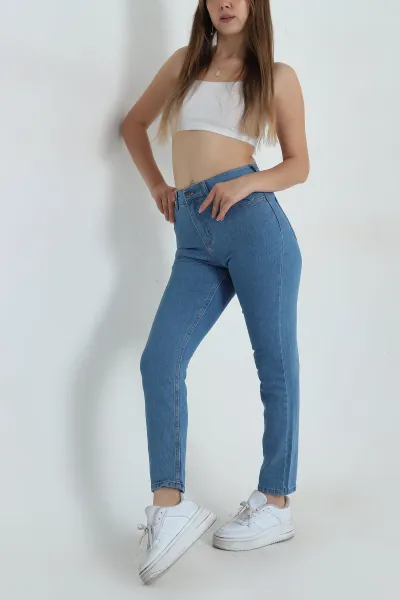 Mavi Mom Likralı Kadın Kot Pantolon 409033