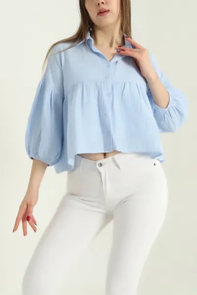 mavi-muslin-truvakar-kol-bayan-gomlek-336855