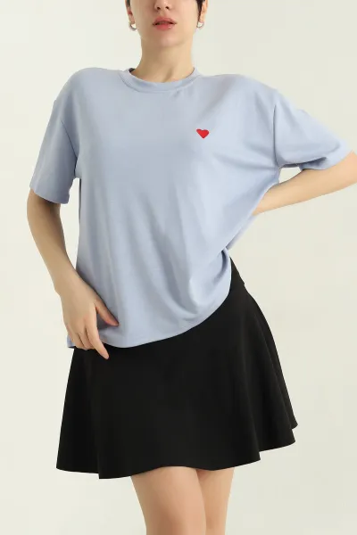 Mavi Nakış Detay Modal Kumaş Kadın Bluz 353652