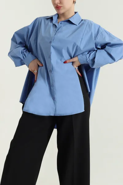 mavi-onu-yirtmacli-oversize-paper-kadin-gomlek-429891
