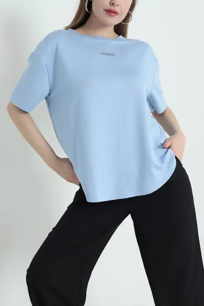 Mavi Oval Kesim Modal Kadın Tişört 433254