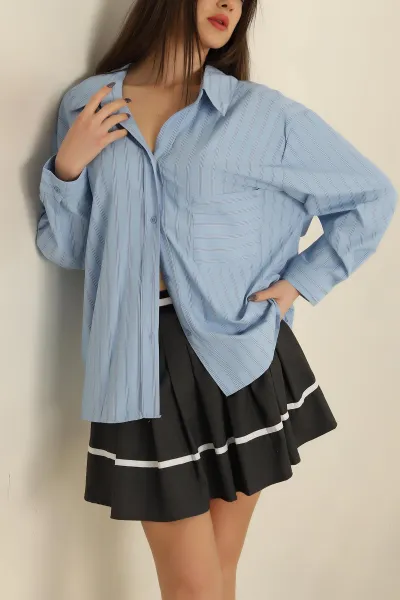 mavi-oversize-cizgili-cepli-bayan-gomlek-257883
