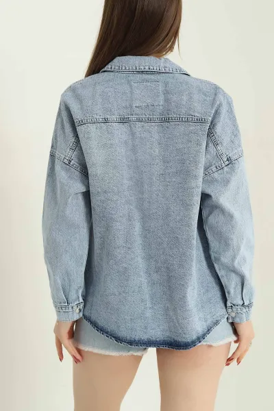 Mavi Oversize Kot Gömlek Ceket 336760