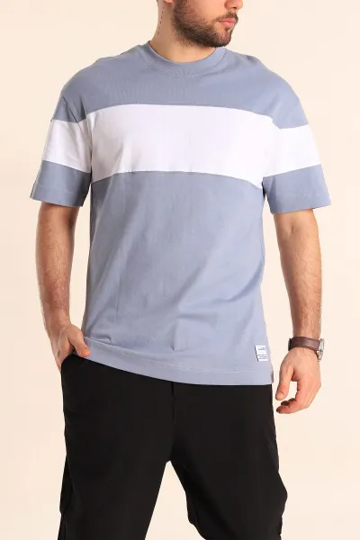 Mavi Oversize Suprem Parçalı Erkek Tişört 249449