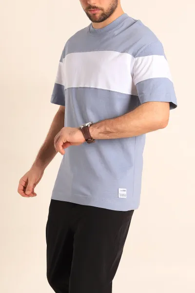 Mavi Oversize Suprem Parçalı Erkek Tişört 249449