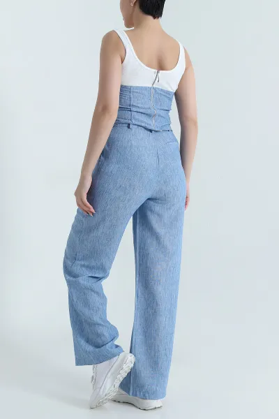 Mavi Pantolon Bluz Kadın İkili Takım 468890