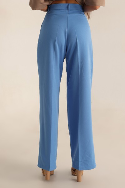 Mavi Pileli Palazzo Bayan Pantalon 196242