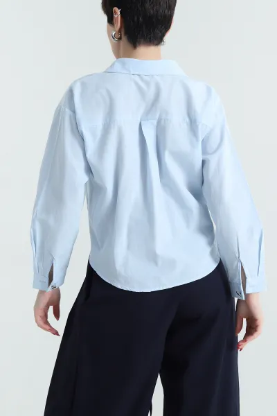 Mavi Poplin Kadın Gömlek 432525