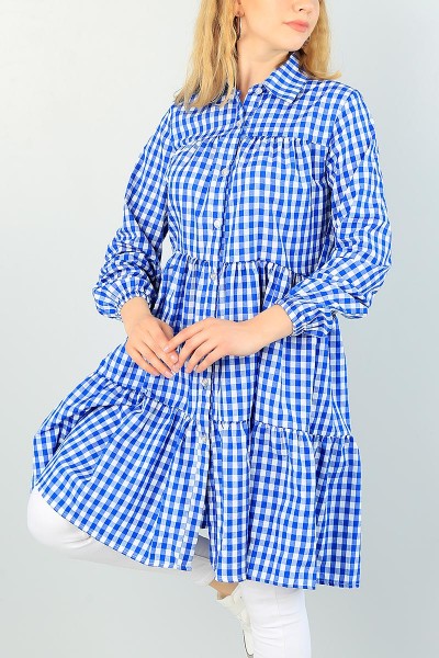 Mavi Pötikareli Dokuma Tunik 66568