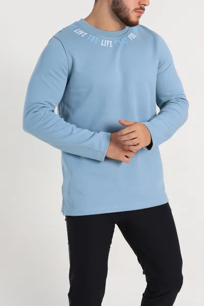 Mavi Regular Fit Baskı Detaylı Erkek Sweatshirt 305842