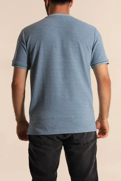 Mavi Regular Fit Çizgili Yaka Detaylı Erkek Tişört 277153