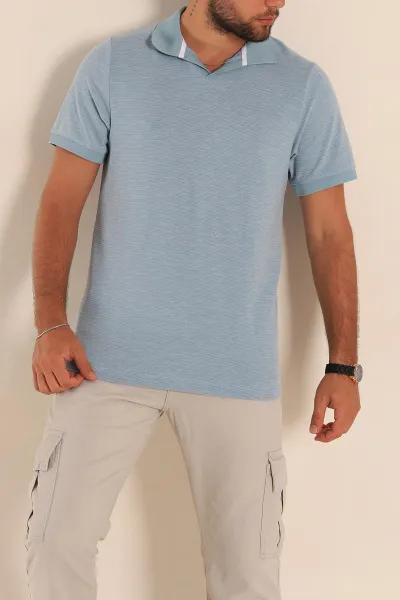 Mavi Regular Fit Dokulu Polo Yaka Erkek Tişört 277119