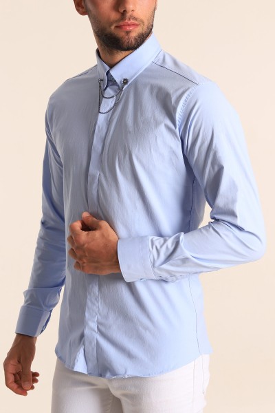 Mavi Regular Fit İğneli Yaka Poplin Erkek Gömlek 196660