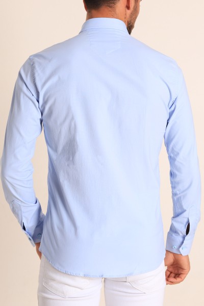 Mavi Regular Fit İğneli Yaka Poplin Erkek Gömlek 196660