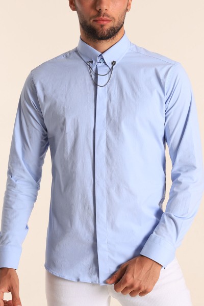 Mavi Regular Fit İğneli Yaka Poplin Erkek Gömlek 196660
