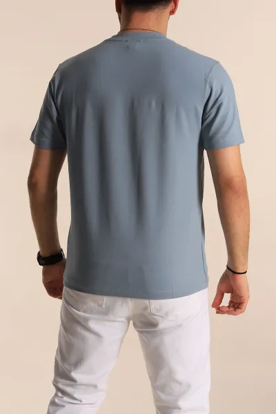 Mavi Regular Fit Plastik Baskı Detaylı Erkek Tişört 268111