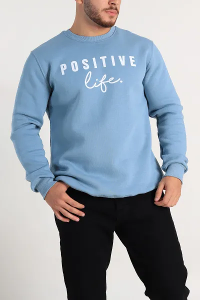 Mavi Regular Fit Üç İp Şardonlu Yazı Detay Erkek Sweatshirt 308902