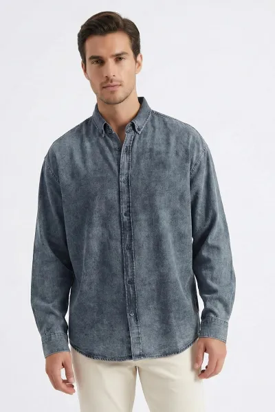 Mavi Relaxed Fit Erkek Kot Gömlek 419373