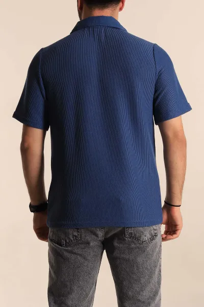 Mavi Relaxed Fit Fitilli Doku Polo Yaka Erkek Tişört 268864