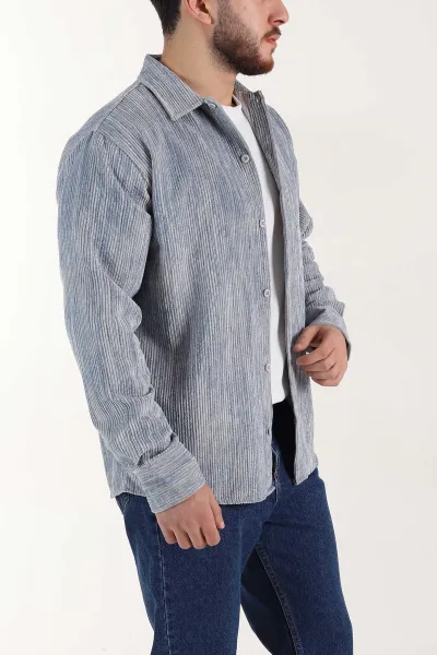 Mavi Relaxed Fit Fitilli Kadife Erkek Gömlek 399965