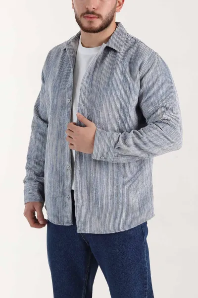 Mavi Relaxed Fit Fitilli Kadife Erkek Gömlek 399965