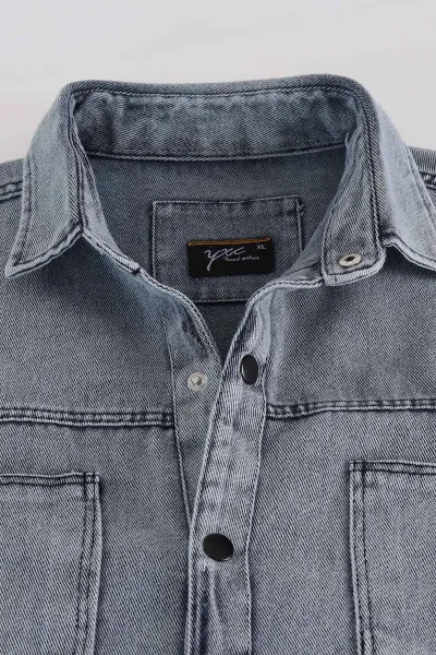 Mavi Relaxed Fit Gabardin Çift Cepli Yıkamalı  Erkek Gömlek 397969