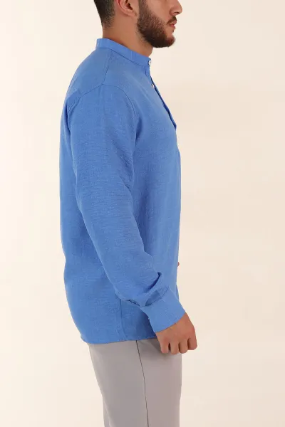Mavi Relaxed Fit Hakim Yaka Yarım Düğmeli Erkek Gömlek 369850