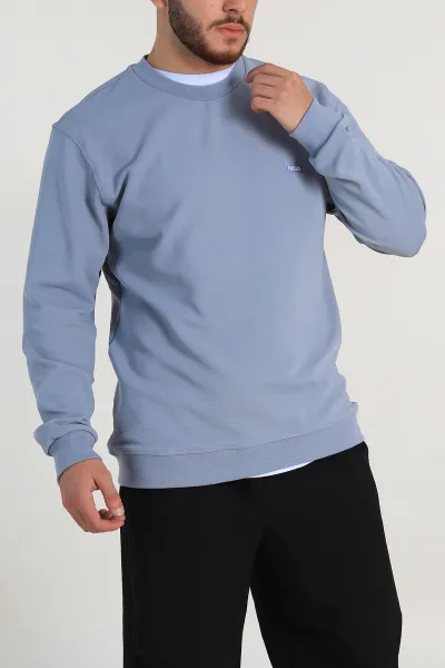 Mavi Relaxed Fit İki İp Şardonlu Yazı Detay Likralı Erkek Sweatshirt 311199