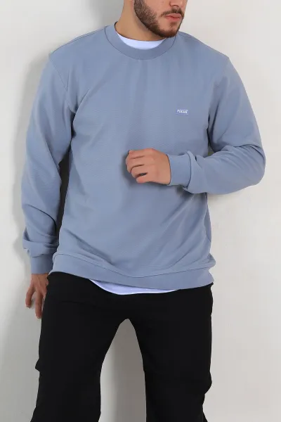 Mavi Relaxed Fit İki İp Şardonlu Yazı Detay Likralı Erkek Sweatshirt 311199