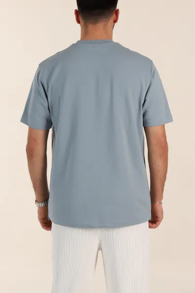 Mavi Relaxed Fit Kabartma Yazı Detaylı Erkek Tişört 358493